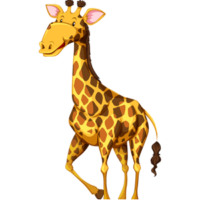 vector_cute_cartoon_standing_giraffe_clipart